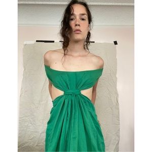Vintage Green Cotton Gauze Dress